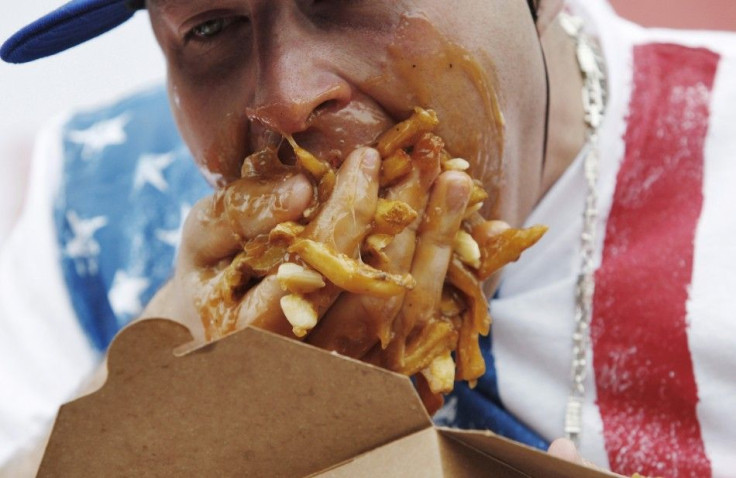 Pete &quot;Pretty Boy&quot; Davekos takes part in the &quot;World Poutine Eating Championship&quot;