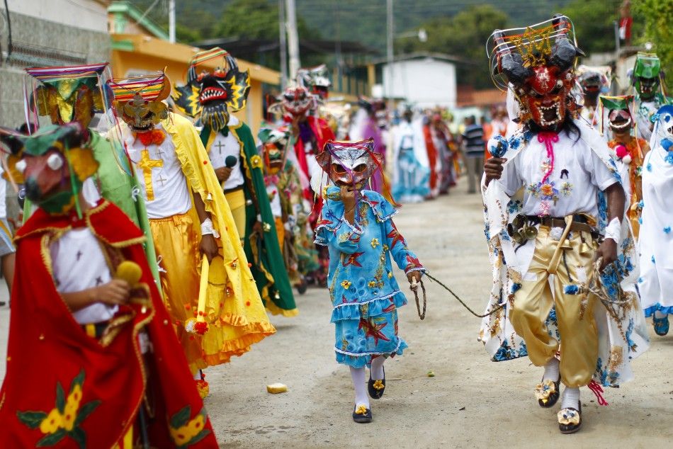 Unique visuals of Corpus Christi Devil Dancers during festive processions.