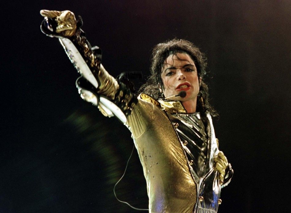 File photo of U.S. popstar Michael Jackson performing during his concert in Vienna