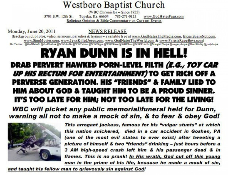 Westboro Baptist Church press release