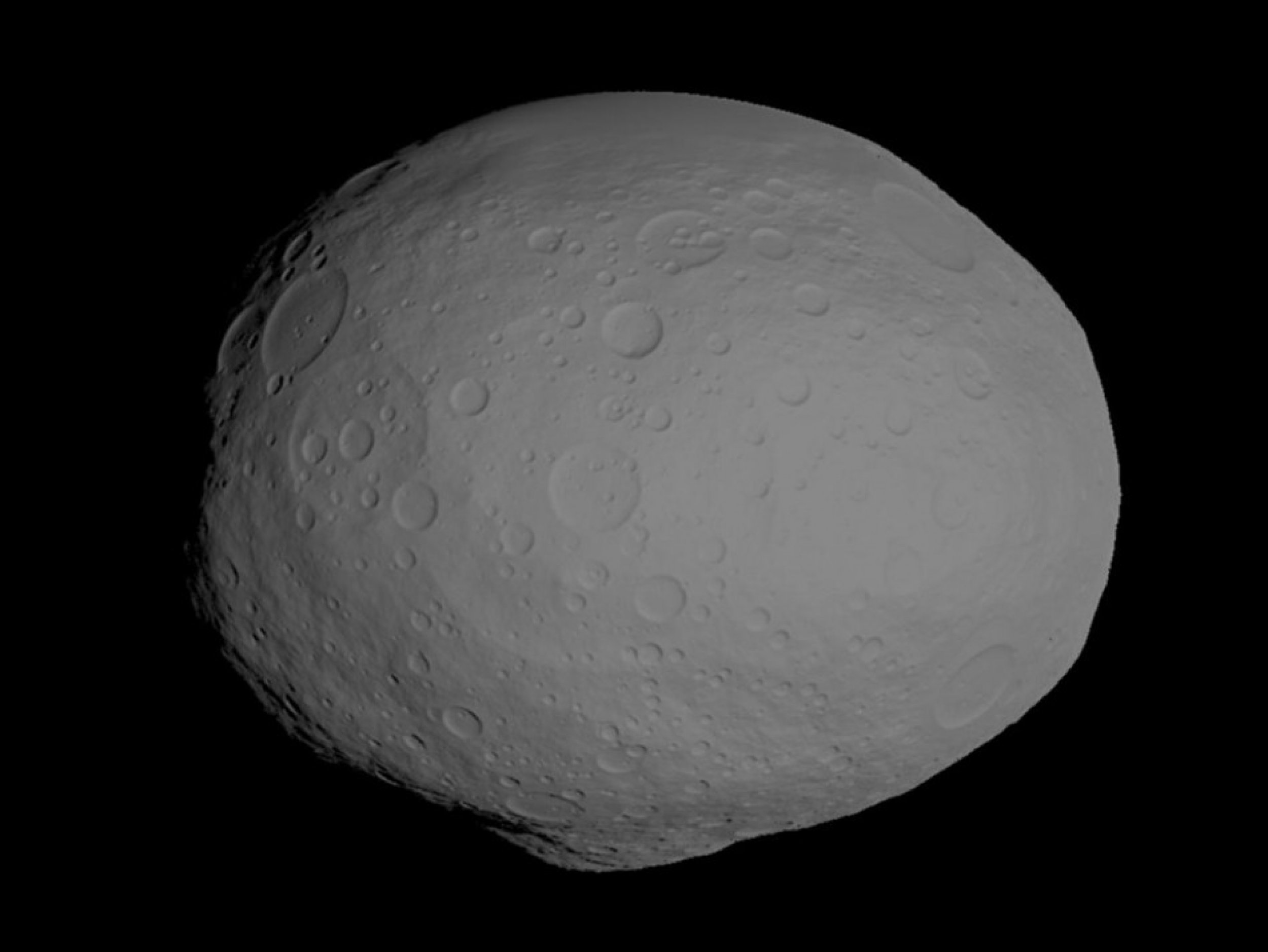 Model of Vesta, using scientists039 best guess to date of what the surface of the protoplanet might look like.