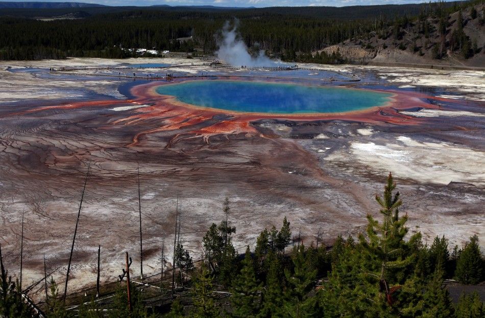 The Grand Prismatic Spring, the largest in the United States and third largest in the world, is seen in Yellowstone National Park,