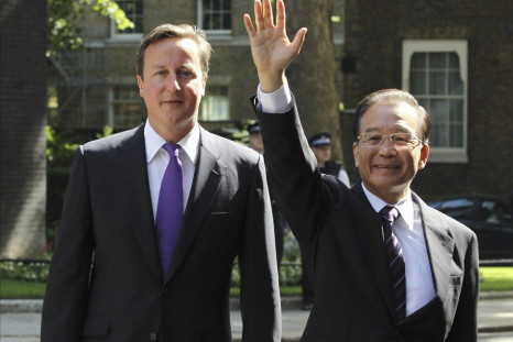 Chinese Premier Wen Jiabao with Britain Prime Minister David Cameron