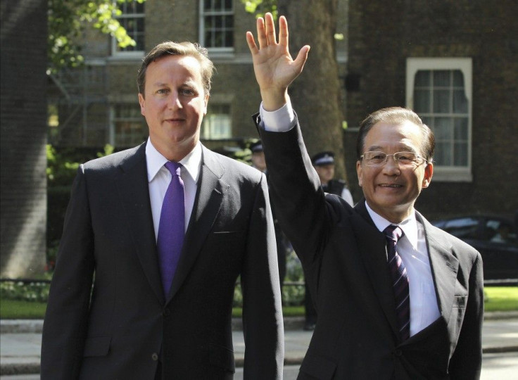 Chinese Premier Wen Jiabao with Britain Prime Minister David Cameron