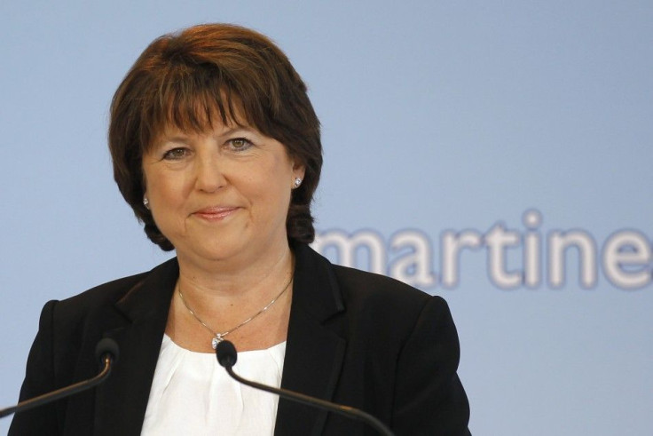 France&#039;s Socialist Party First Secretary Martine Aubry attends a news conference in Lille