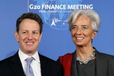 Geithner backs Lagarde as next IMF boss.
