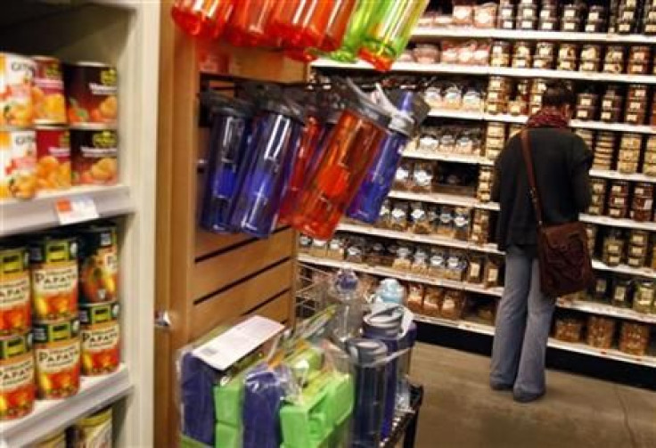 A woman shops for groceries