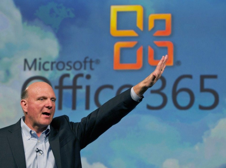 Microsoft CEO Steve Ballmer speaks at the launch of the company&#039;s Microsoft 365 cloud service in New York, June 28, 2011.