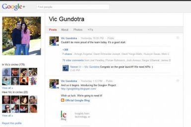 Google Plus Screen Shot