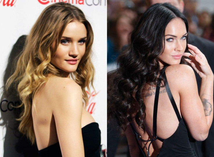 Model Rosie Huntingdon-Whitley (L) and Actress Megan Fox