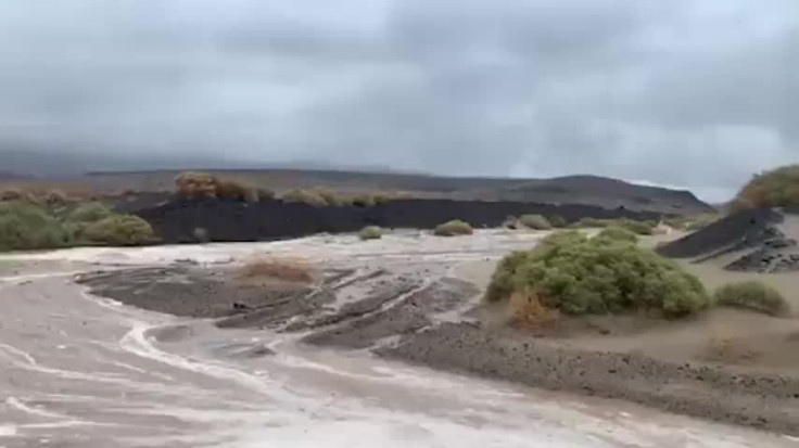 Watch: Water Streams Across Highway Near Death Valley During Flash Flooding