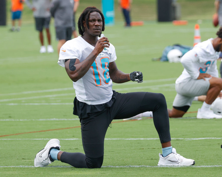 Preston Williams #18 of the Miami Dolphins