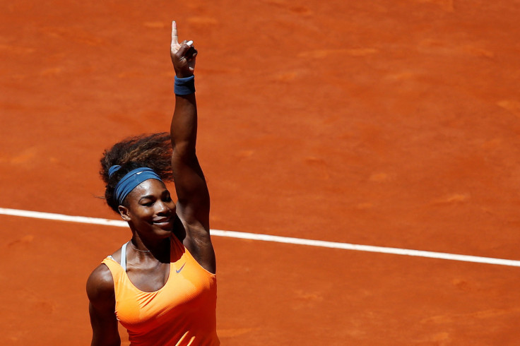 Williams of the U.S. celebrates beating Sharapova of Russia in their women's singles final match at the Madrid Open tennis tournament