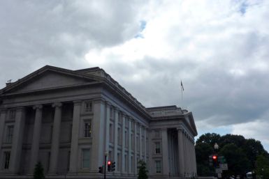 The U.S. Treasury building is seen in Washington