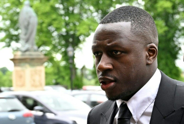 Manchester City and France international footballer Benjamin Mendy arrives at Chester Crown Court for a pre-trial hearing in Chester, northwest England, on May 23, 2022
