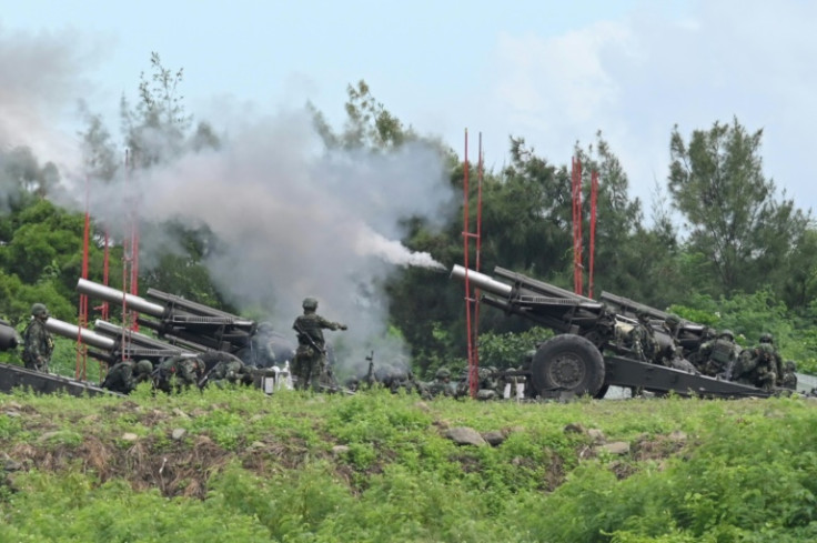 Taiwan conducted artillery drills on Tuesday after days of PLA exercises surrounding the self-ruled island