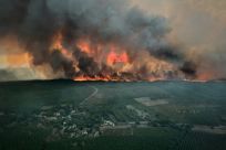 Officals have warned the fire is spreading toward the A63 motorway, a major artery linking Bordeaux to Spain