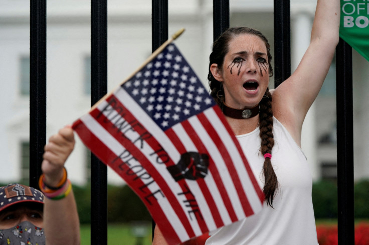 Women's March rally against court overturning Roe v. Wade abortion decision in Washington