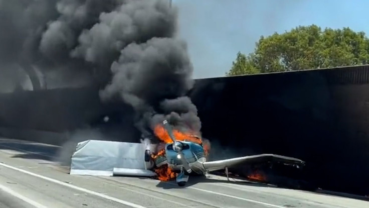 Plane Erupts Into Flames After Crash Landing On Busy California Highway