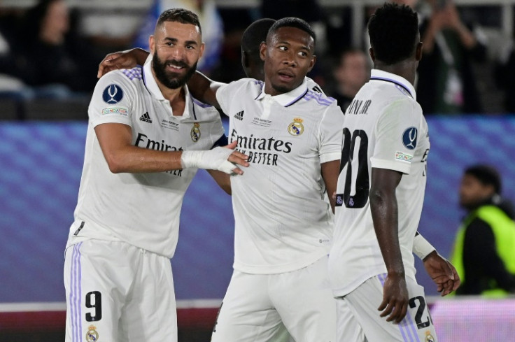Goals from David Alaba and Karim Benzema gave Real Madrid a 2-0 victory over Eintracht Frankfurt and a fifth UEFA Super Cup on Wednesday.