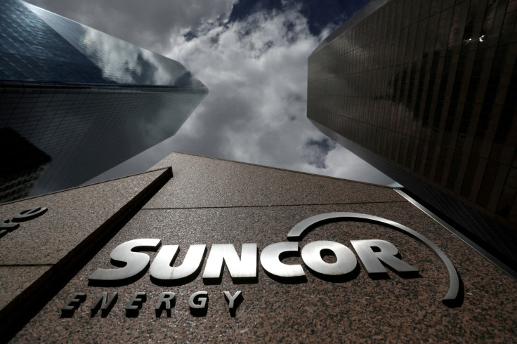 The Suncor Energy logo is seen at their head office in Calgary