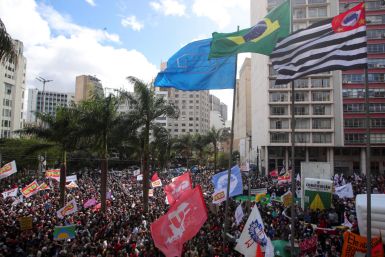 Pro-democracy manifestos reading at the Faculty of Law headquarters at the Sao Paulo University, in Sao Paulo