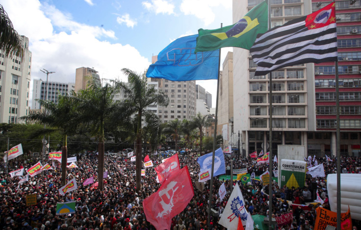 Pro-democracy manifestos reading at the Faculty of Law headquarters at the Sao Paulo University, in Sao Paulo