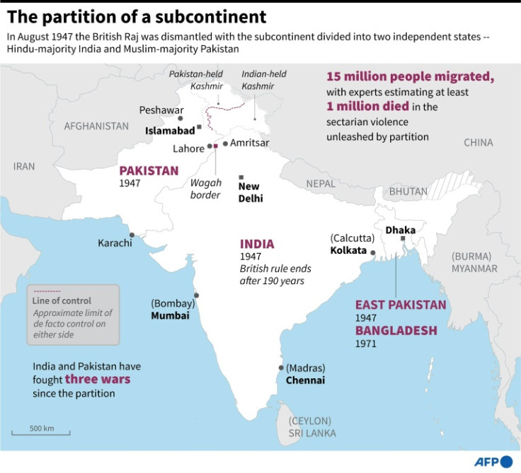 Graphic on the 1947 partition of the Indian subcontinent.