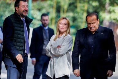 Silvio Berlusconi meeting with League leader Matteo Salvini and Brothers of Italy leader Giorgia Meloni