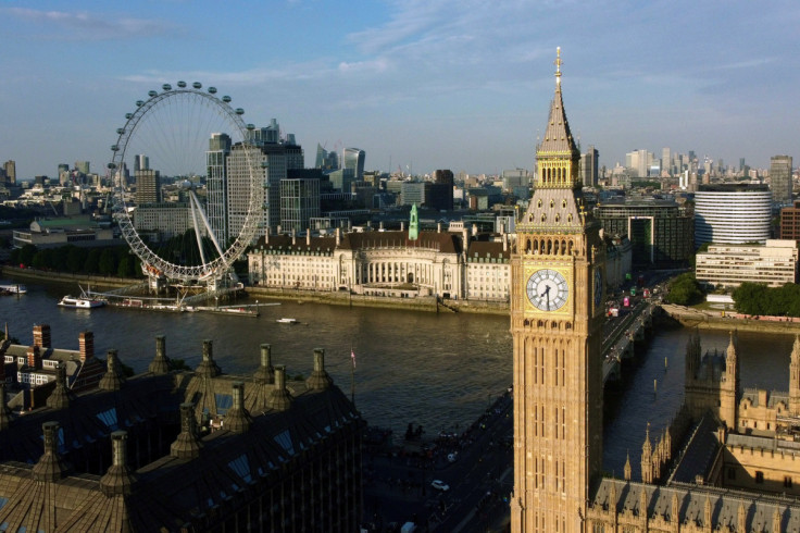 Big Ben and The London Eye are seen on a summer evening