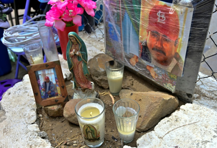 A picture of trapped Mexican miner Jaime Montelongo is seen on an altar in Agujita, Coahuila