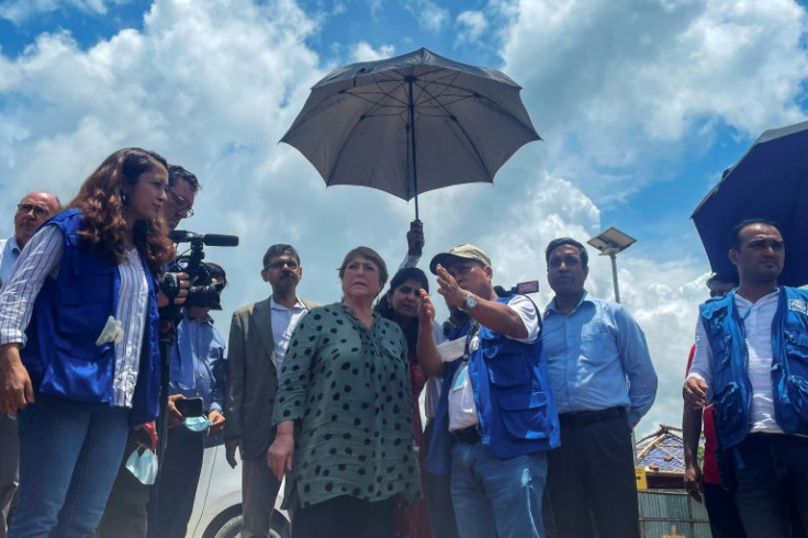 Michelle Bachelet spent the day meeting with residents of the sprawling and squalid relief settlements housing nearly a million ethnic Rohingya