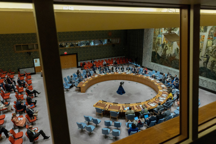 United Nations Security Council meeting about the Russian invasion of Ukraine at the U.N. headquarters in New York
