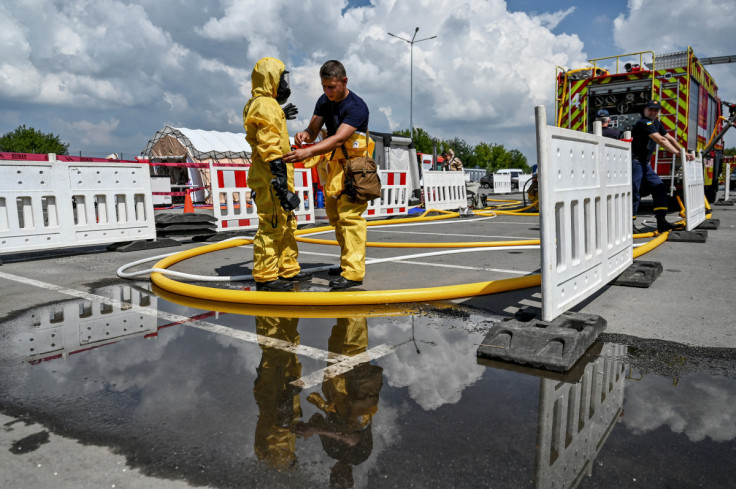 Emergency workers prepare to nuclear disaster response drills in Zaporizhzhia