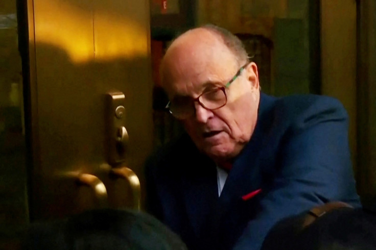 Rudy Giuliani arrives at a courthouse in Atlanta