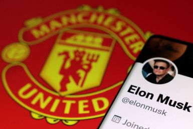Illustration shows Elon Musk's twitter account and Manchester United logo