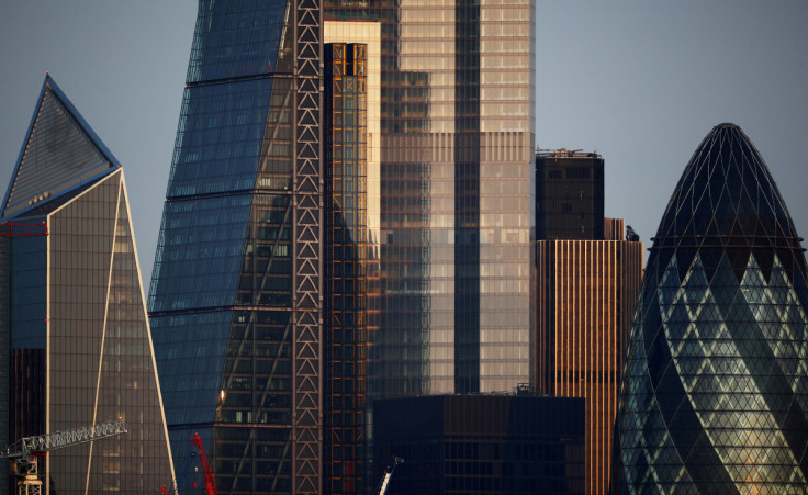 Skyscrapers in The City of London financial district are seen in London
