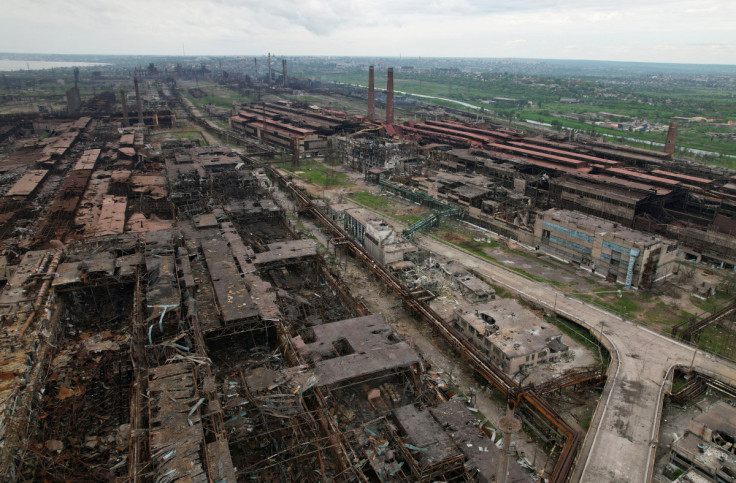 A view shows destroyed facilities of Azovstal Iron and Steel Works in Mariupol