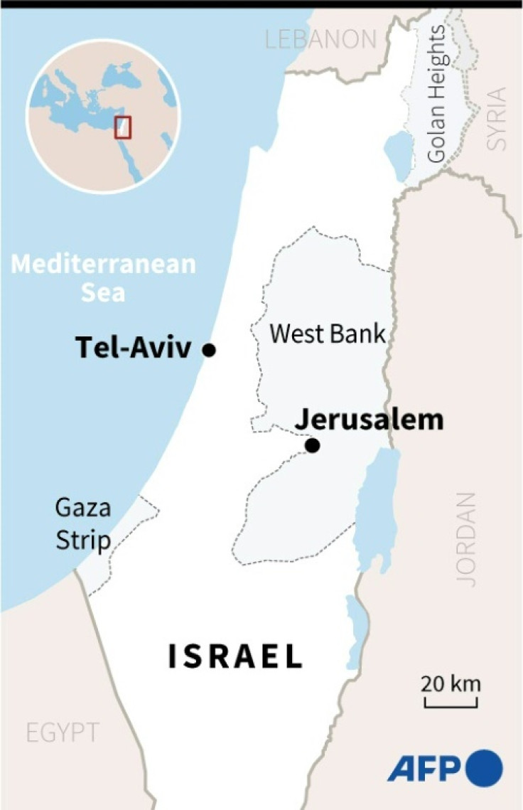 Peta wilayah Israel dan Palestina.