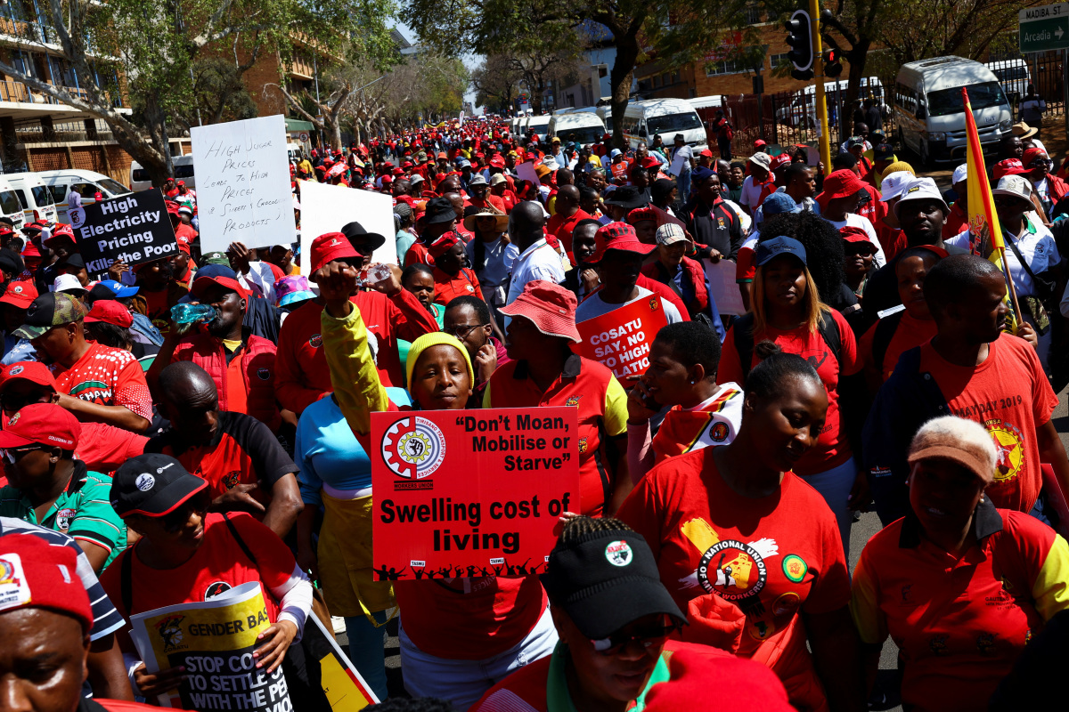 South Africa's COSATU Leads Union Protests Over High Cost Of Living ...