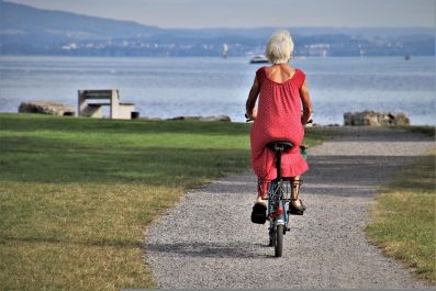 Park, Cycling, Bike, Old Age