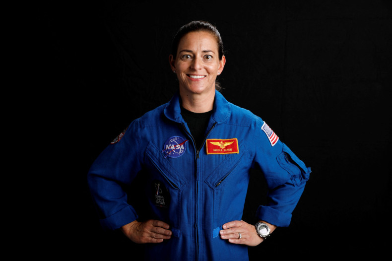 NASA commercial crew astronaut Nicole Mann poses for a portrait at the Johnson Space Center in Houston