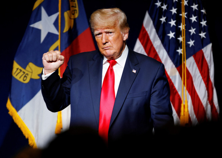 Former U.S. President Donald Trump at the North Carolina GOP convention dinner in Greenville