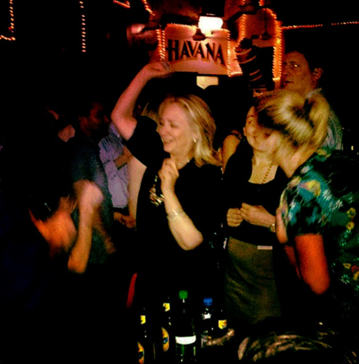 Then-US Secretary of State Hillary Clinton has posted this picture of herself dancing in 2012 at a club in Colombia, as she lent support to Finnish leader Sanna Marin, under fire for pictures of herself partying