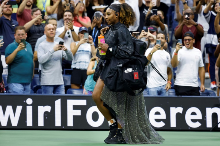 Star of the show: Serena Williams walks onto court