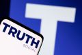 Illustration shows Truth social network logo