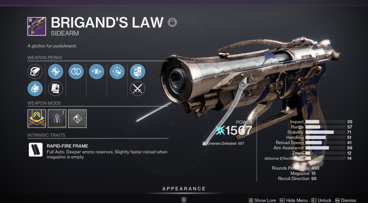 Destiny 2 - Brigand's Law Perks