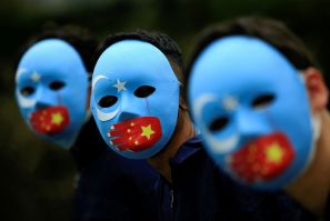 Protest against the China's treatment towards the ethnic Uyghur people and calling for a boycott of the 2022 Winter Olympics, in Jakarta