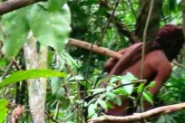 Screen grab from 2011 video of a man believed to be the last known survivor of of the Tanaru indigenous people in the Brazilian Amazon