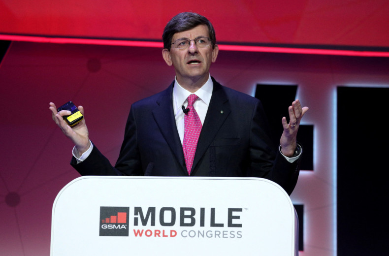 Vodafone Chief Executive Vittorio Colao delivers a keynote at the Mobile World Congress in Barcelona